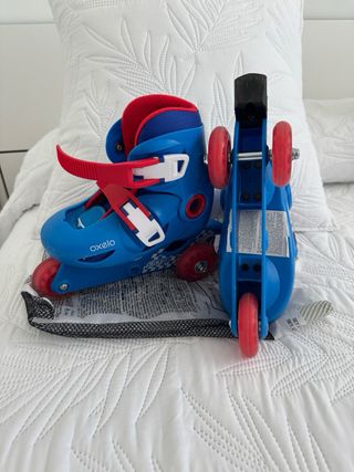 Patines Oxelo niñ@, azules y rojos.