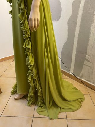 Abito verde lungo + stola cerimonia tg.M