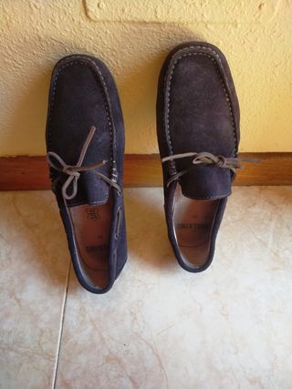 Zapatos Piel azul marino