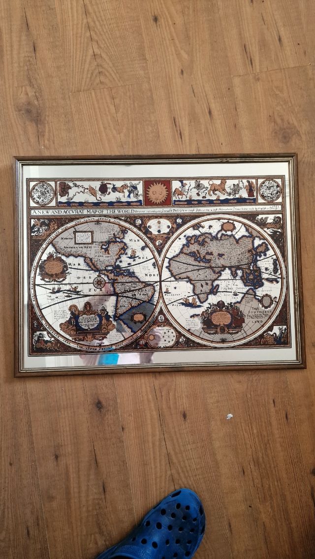 Espejo mapa mundo antiguo