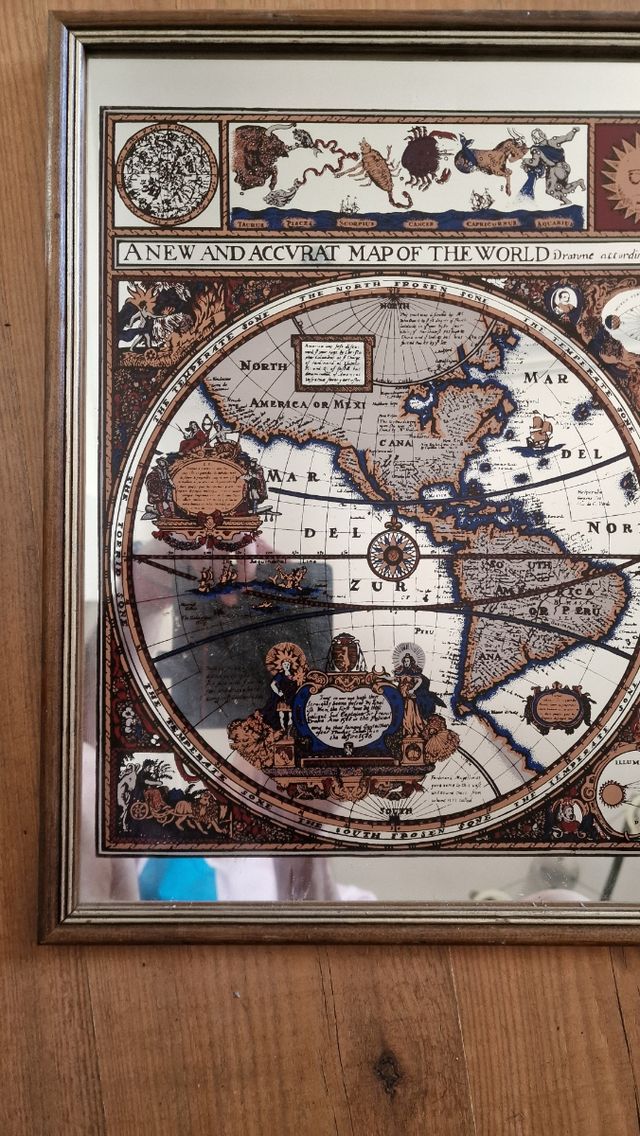 Espejo mapa mundo antiguo