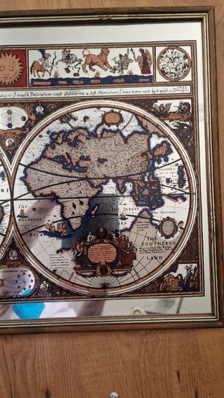 Espejo mapa mundo antiguo