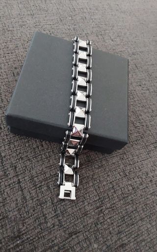 Pulsera cadena acero negra
