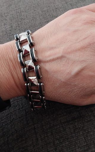 Pulsera cadena acero negra