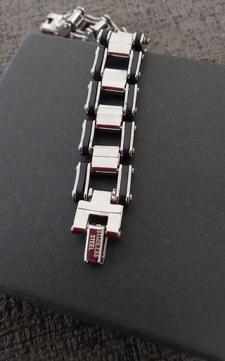 Pulsera cadena acero negra