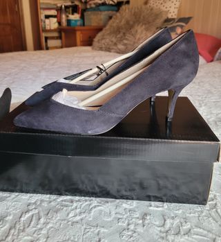 Zapatos Cortefiel ante azul - nuevos