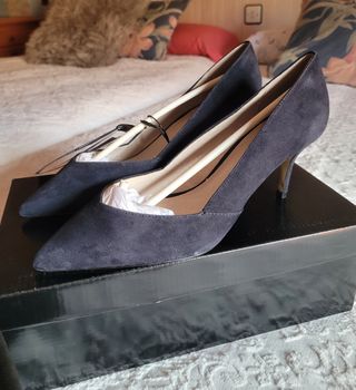 Zapatos Cortefiel ante azul - nuevos