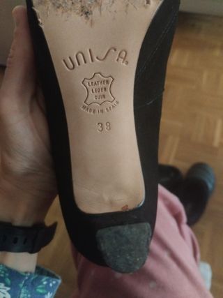 Zapatos tacón negros ante