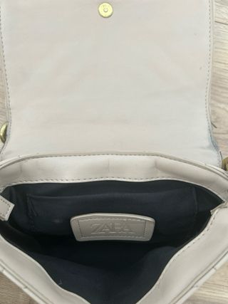 Bolso Zara beige - Cadena dorada