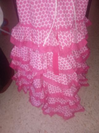 Traje gitana niña rosa lunares