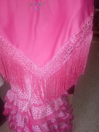 Traje gitana niña rosa lunares