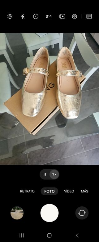 Bailarinas doradas piel nuevas
