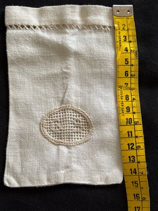 Sacchetto lino anni '60 ricamato