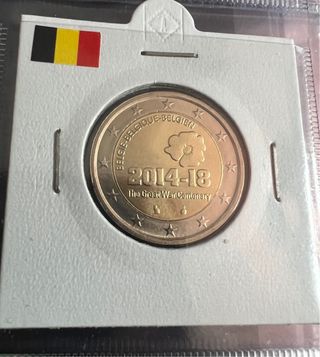 2€ Belgio, monete per il centenario 2014-18