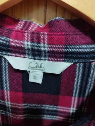 Camisa cuadros mujer roja-negra C&A (Clockhouse)