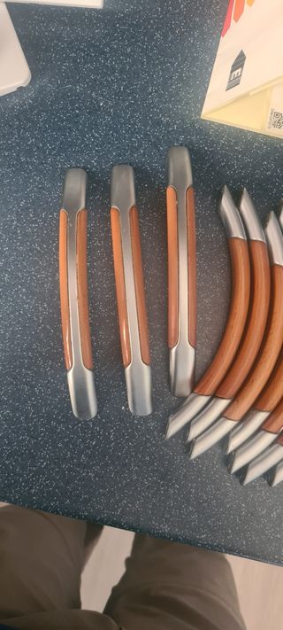 Tiradores cocina - lote 13 uds. Madera/Plata.