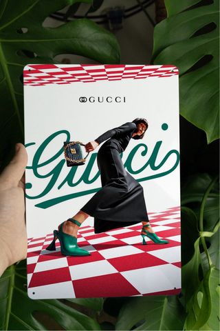 Targa Gucci in metallo - Vintage