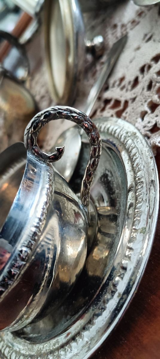 Juego de té plateado antiguo