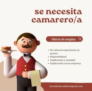 Oferta empleo en Cadalso de los vidrios. camarer@ 