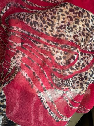 Sciarpa maxi leopardata rossa
