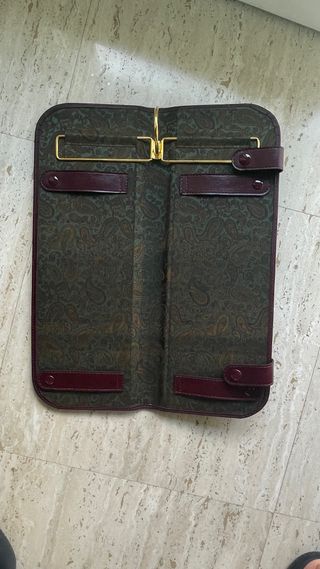 Porta cravatte vintage in pelle