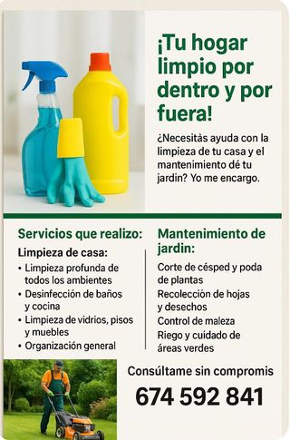 Limpieza hogar: interior & exterior