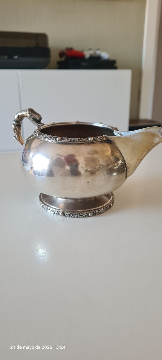 Juego de té bañado plata antiguo