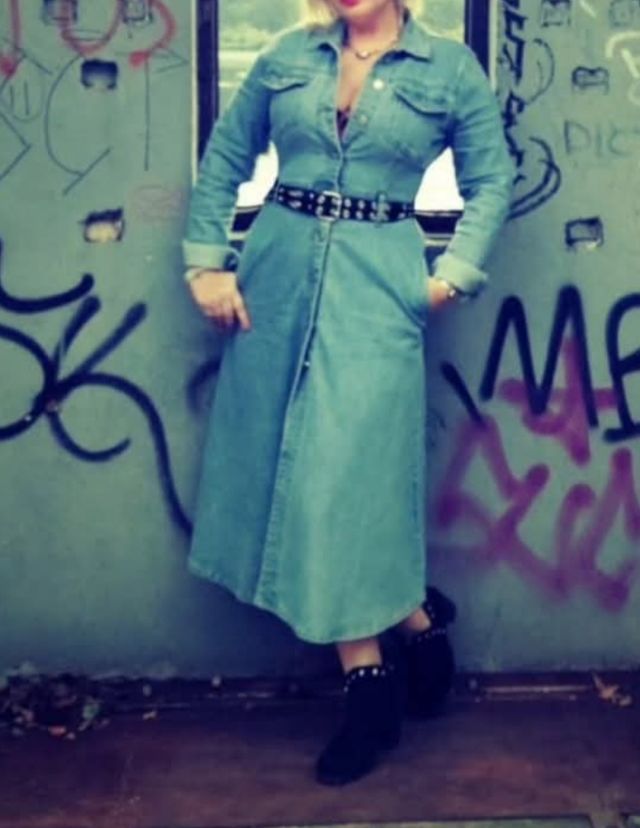 Vestido vaquero largo elastico