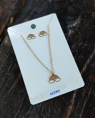 Conjunto acero niña arcoiris