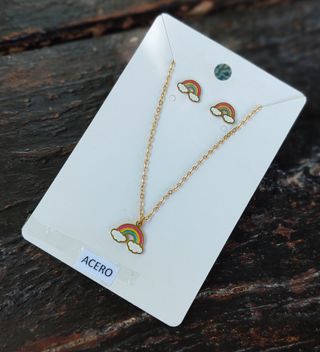 Conjunto acero niña arcoiris