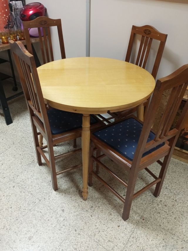 Juego madera 4 comensales