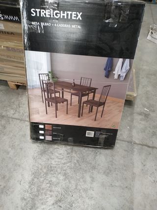 🪑 4 sillas estilo industrial negro y wengué