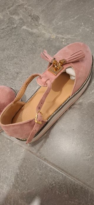 Sandalias plataforma rosa -talla 38
