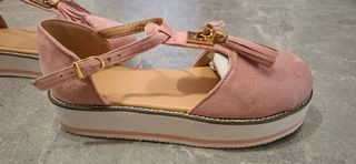 Sandalias plataforma rosa -talla 38