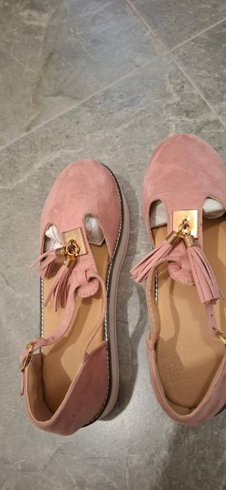 Sandalias plataforma rosa -talla 38