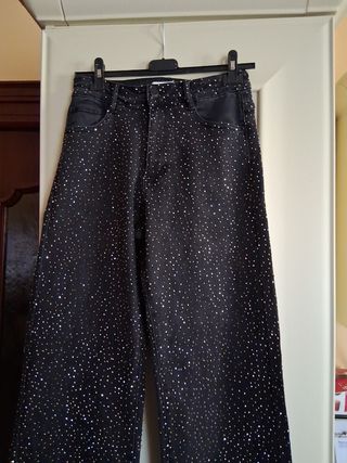 Jeans neri brillantinati