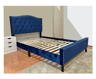 Cama 135x190cm en terciopelo con colchon
