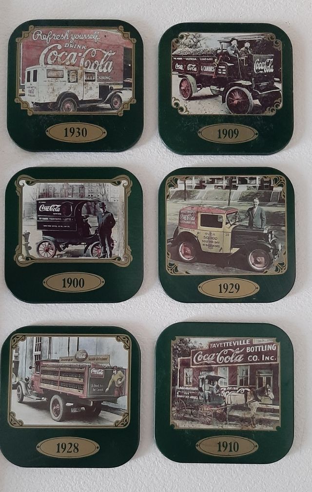 Set nr 6 Sottobicchieri Coca Cola tema anni 30