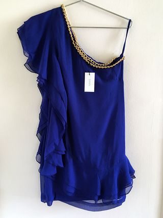 Vestido mini de fiesta Sayan, azul klein, S
