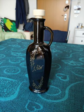 Oliera vetro decorata oro a mano