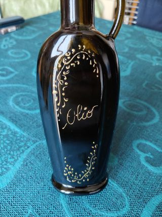 Oliera vetro decorata oro a mano