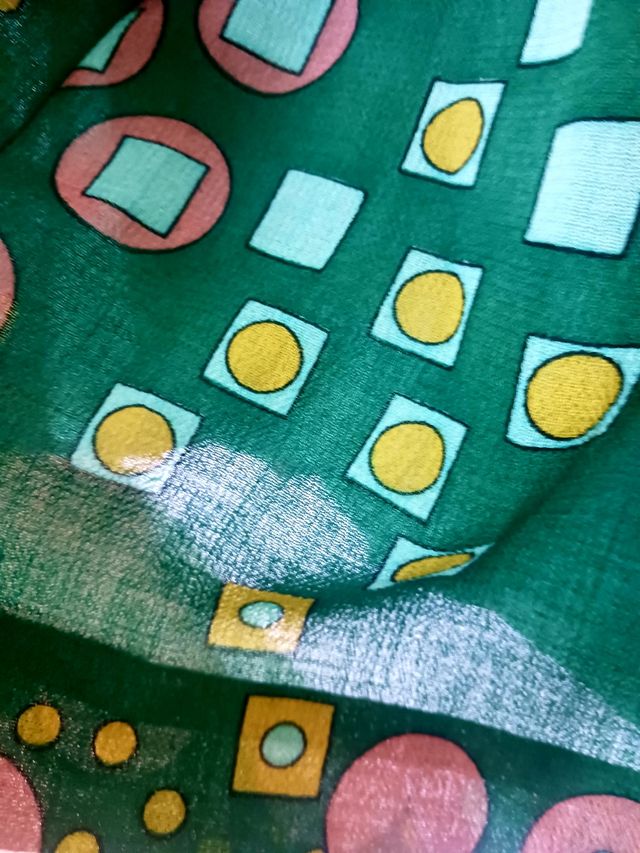 Gonna vintage anni '70 verde multicolor