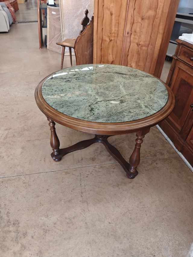 Mesa centro redonda mármol verde