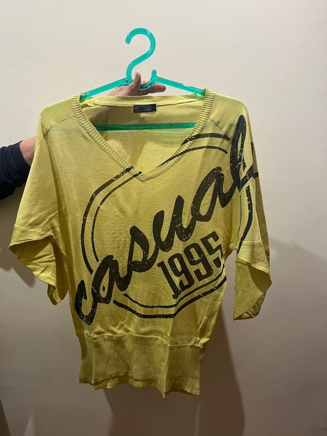 Jersey amarillo manga 3/4 Casual 1995