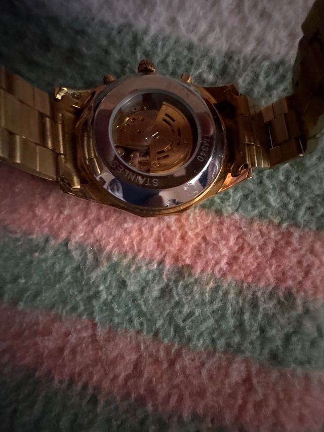 Reloj automático acero dorado
