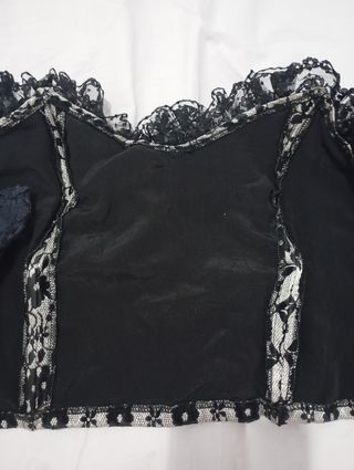 Top encaje negro beige