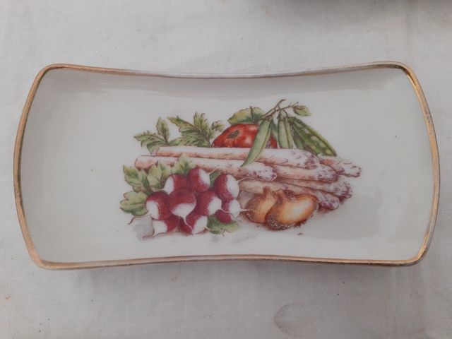 7 Bandejas vintage con dibujos verduras