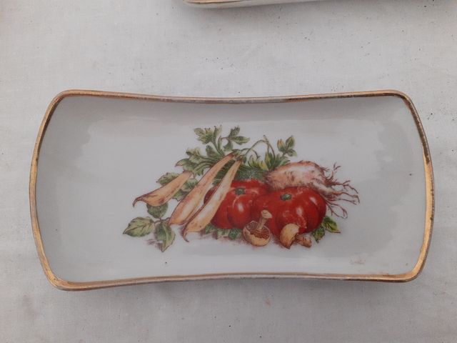 7 Bandejas vintage con dibujos verduras