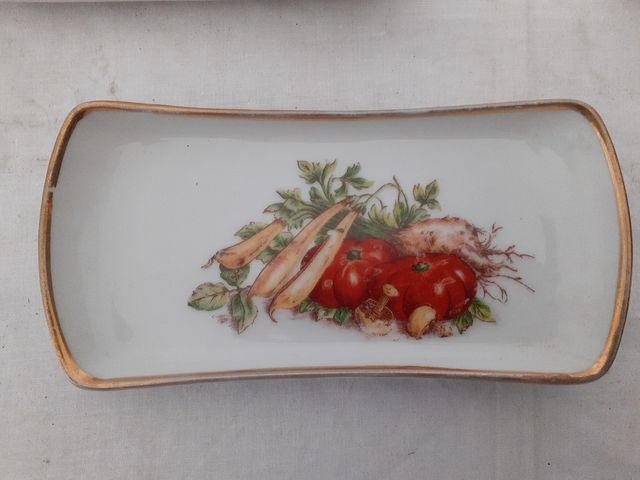 7 Bandejas vintage con dibujos verduras