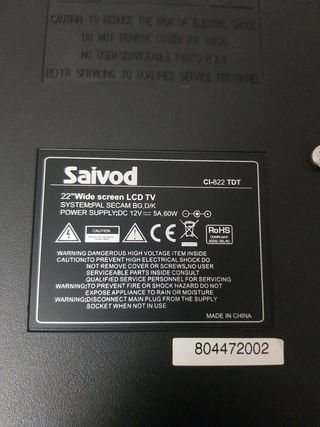 TV Salvod 22"- Negro